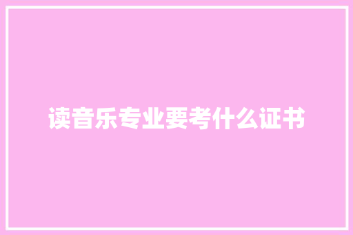 读音乐专业要考什么证书 社会论文