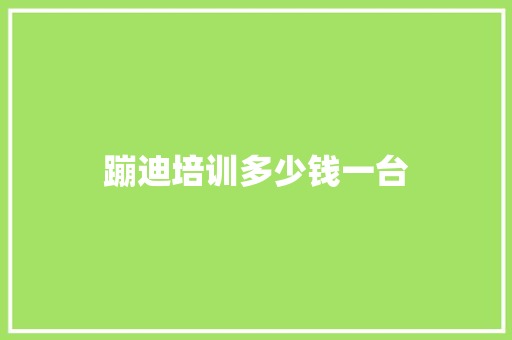 蹦迪培训多少钱一台 管理论文