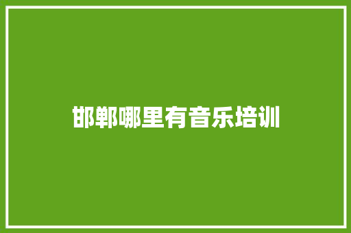 邯郸哪里有音乐培训 毕业设计