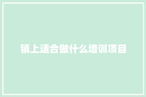镇上适合做什么培训项目 简历资料