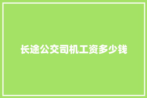 长途公交司机工资多少钱 简历资料