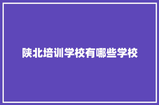 陕北培训学校有哪些学校 社会论文