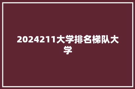 2024211大学排名梯队大学 管理论文