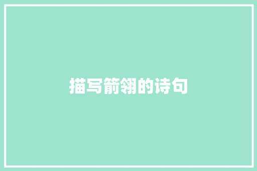 描写箭翎的诗句 管理论文