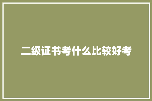 二级证书考什么比较好考 条剧书信