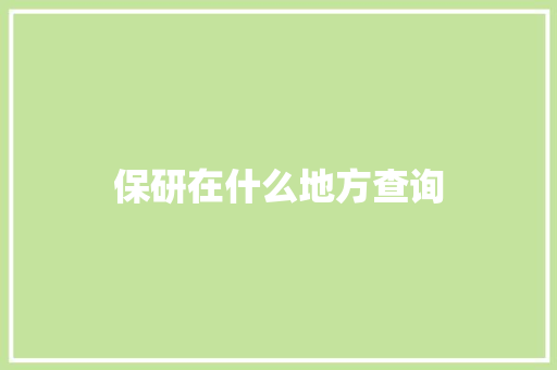 保研在什么地方查询 计算机论文