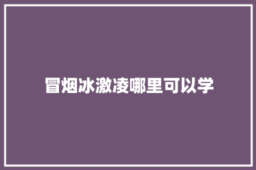 冒烟冰激凌哪里可以学 英文简历