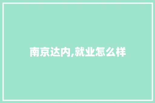 南京达内,就业怎么样 面试技巧