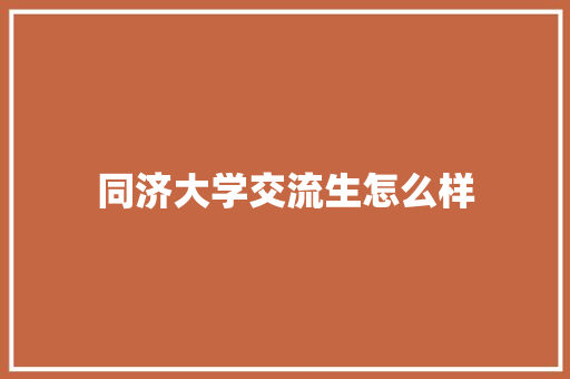 同济大学交流生怎么样 公证书