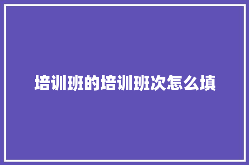 培训班的培训班次怎么填 承诺书