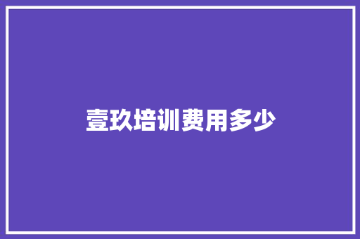 壹玖培训费用多少 计算机论文