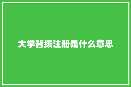 大学暂缓注册是什么意思 个人写作