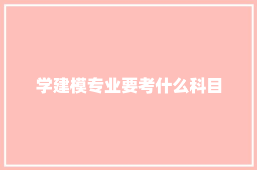 学建模专业要考什么科目 承诺书