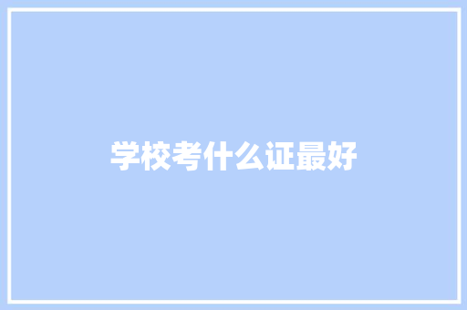 学校考什么证最好 管理论文