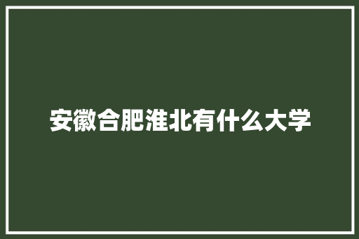 安徽合肥淮北有什么大学 承诺书