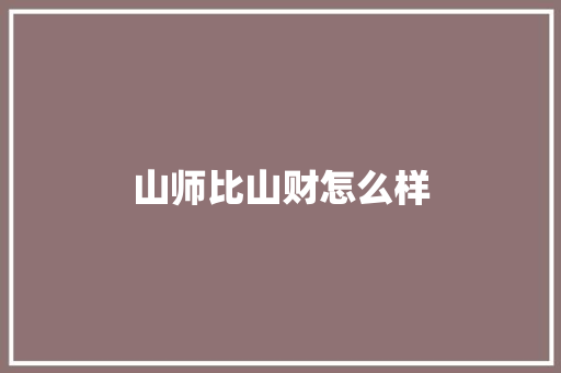 山师比山财怎么样 教育论文