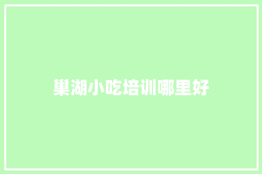巢湖小吃培训哪里好 简历资料