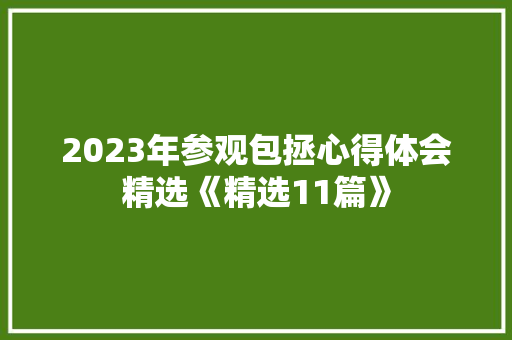2023年参观包拯心得体会精选《精选11篇》 策划方案